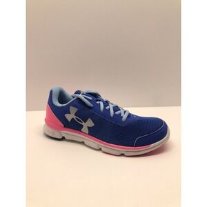 Under Armour UA Micro Speed Swift Girls Athletic Running Shoes Blue Pink Size 7Y